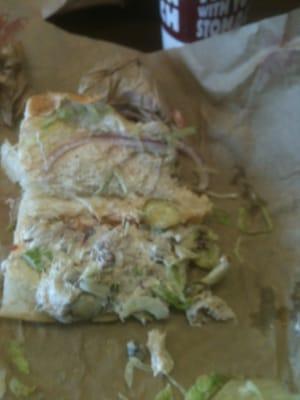 Brown chicken in the chicken salad...gross.