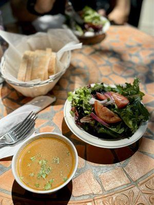 Side soup and salad