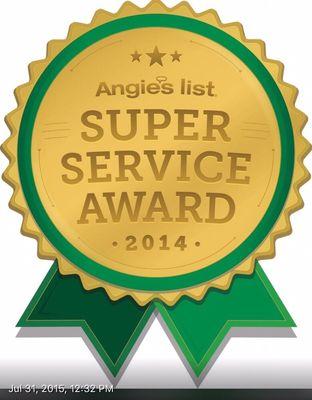 Jochas moving has been working with Angie's list for over 3years winning this award 3 years straight.   GREAT JOB TEAM.