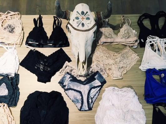 Skivvies, Cosabella, Eberjey, And Les Coquines lingerie. (Beaded skull by Vanessa Mooney)