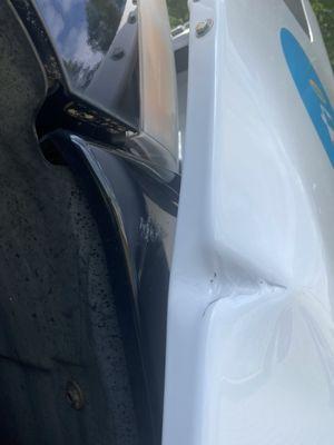 Carvana delivery truck damaged and thus damaging my new car