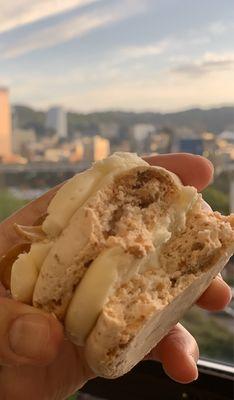 Cashew meringue, with whip cream layers