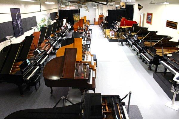 Our Melbourne showroom where we have over 90 pianos in stock at any given time!