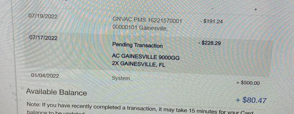 Pending since July 17 and it's August 3. I called Matt and Angela both are not helpful. That charge is not supposed to be there!