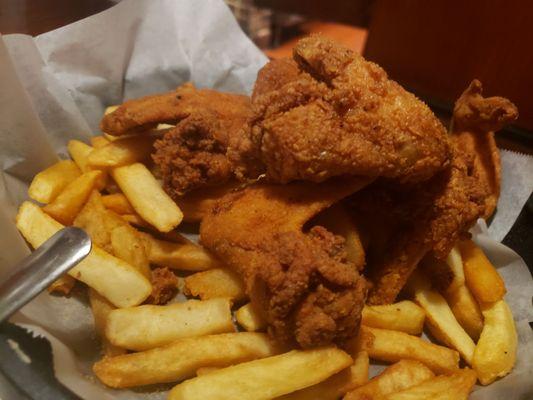 Wings and fries meal