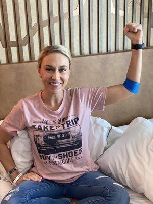 Woman feeling stronger after recovering with Element IV Therapy. IV Therapy in Scottsdale.