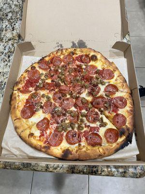 Three Meats Pizza