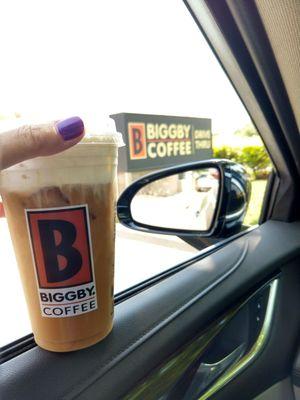 Sweet foam caramel cold brew on a hot day