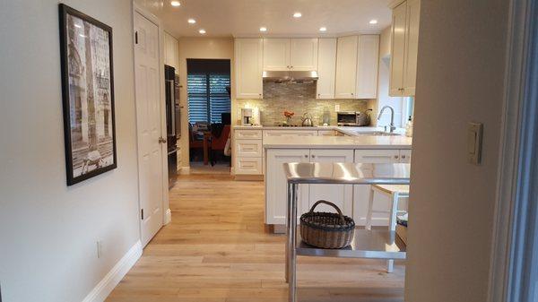 Pleasant Hill, CA  Dining Room Area installed with Birch wood floors A color in Nantucket Mist from Bauhaus Collection