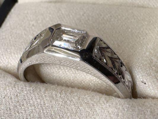 Custom diamond ring.