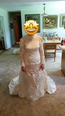 The original dress (my mom was very excited that it still fit 33 years later