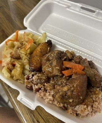 Brown stew chicken lunch special.