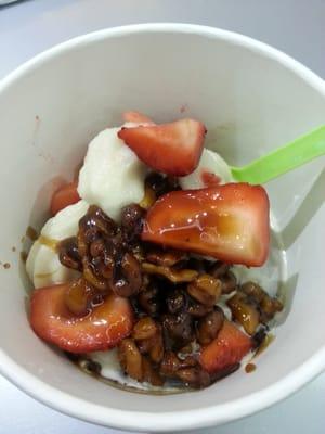 Vanilla Almond Silk with fresh Strawberries & Walnuts