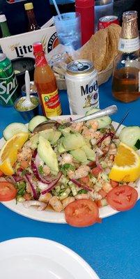 Ceviche de camarón grande