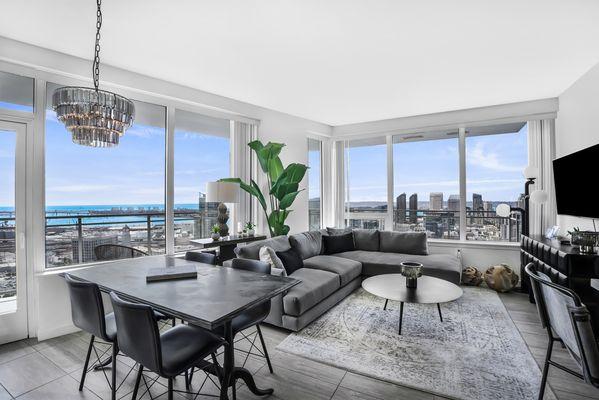 Living room with beautiful views