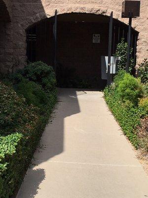 Peaceful courtyard entrance