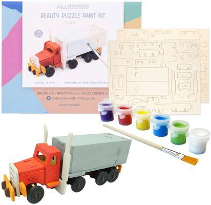 Allessimo 3D Paint Puzzle Reality Wooden Truck (38 pcs) Model Kit