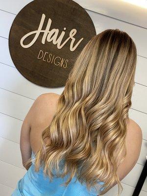 Blonde balayage and baby lights