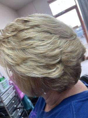 Highlights  lowlights, and Layered Bob Haircut