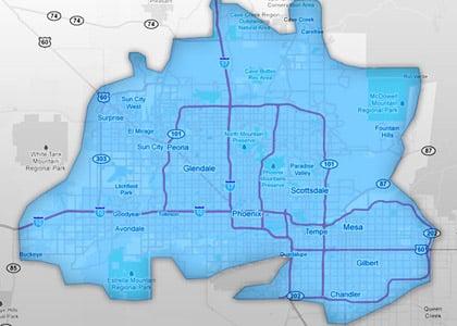 Phoenix metro pool service area map