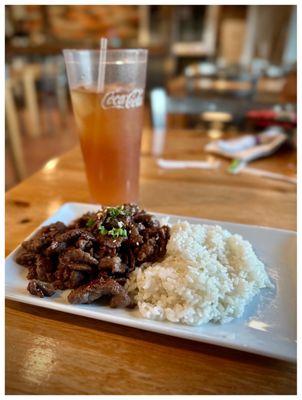 Bulgogi and rice...lunch portion.