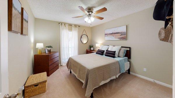 Spacious bedrooms in our B1 two-bedroom floor plan!