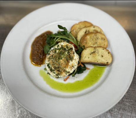 Special:
Herbed Goat Cheese Salad served with a Sundried Tomato Tapenade and Crostini Toast Points