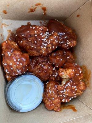 Gochujang boneless wings.