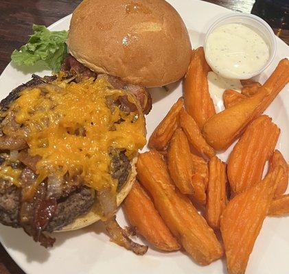 AgCo Burger and sweet potato fries!