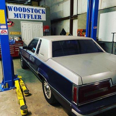 Low mileage 1980 Ford Thunderbird getting stock replacement exhaust.