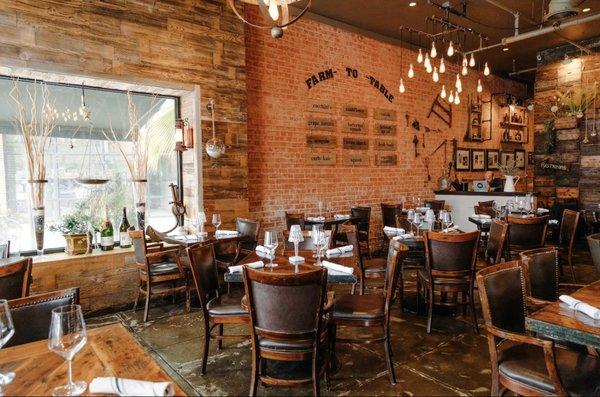 Farm inspired restaurant interior