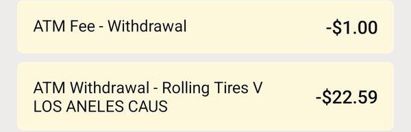 So these transactions was on the same day. So there's two types of withdrawal fees now!!!