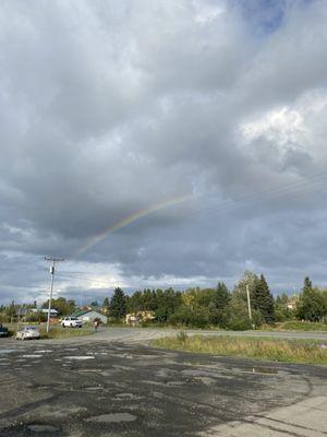 Alaska parking lot of pizza place