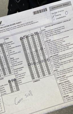 Passed the behind the wheel test with zero errors!