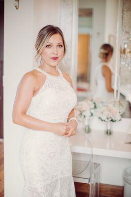 Wedding hair updo and makeup