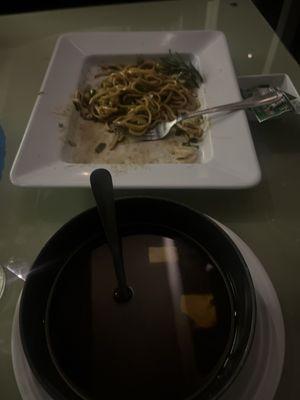 Miso soup and Yakisoba really bad