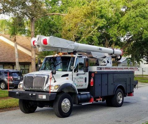 One of the bucket trucks in the fleet.