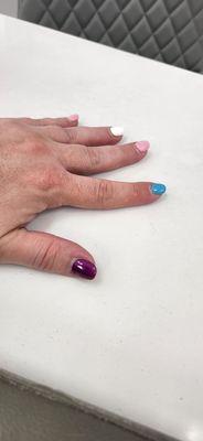 This side is the #transpride #pride flag. I am short one finger to make complete