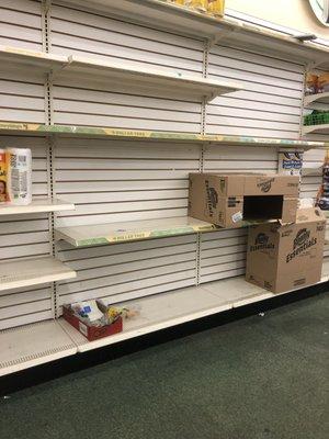 Empty shelves.