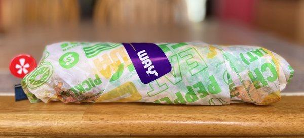 Wrapped subway sandwich