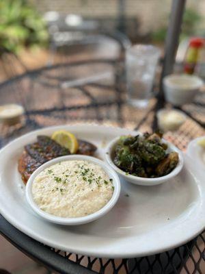 8 oz Blackened Grouper with Brussel sprouts!