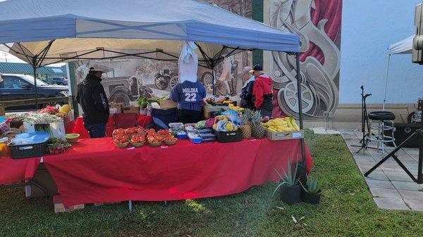 Saturday morning Farmer's Market at Lake Placid Journal Plaza.