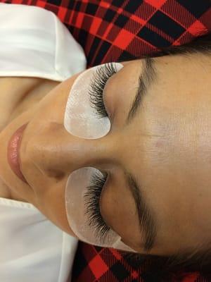 Eyelash extensions at A&K nail salon.