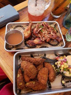 PB&J wings with avocado fries. Sooooo good! A must!