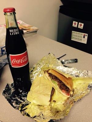 Torta Planchada de Asada!!!! Yumm.... And you can't leave out the Mexican Coke...