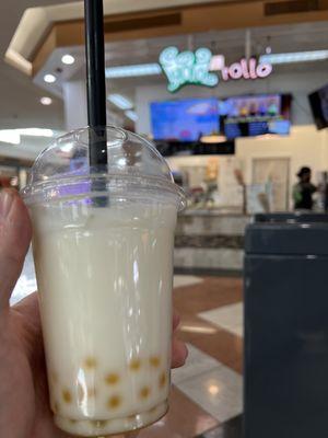 Coconut Bubble Tea with Passion Fruit Boba Pearls