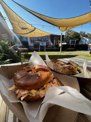 Northern Exposure Sandwich and Asian BBQ Sando in their outside space