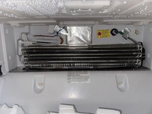 Refrigerator defrosting, heating element and sensors replacement.