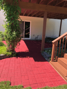 Stain patio brick pavers