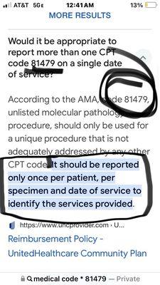 Explaining what code stacking looks like for genetic test